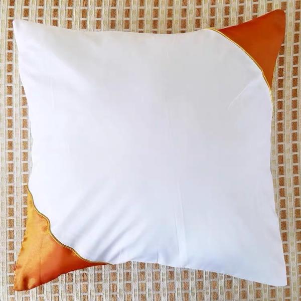Colored Corner Golden Edge Blank Polyester Pillow Cases For Sublimation DIY Custom cushion cover sublimation