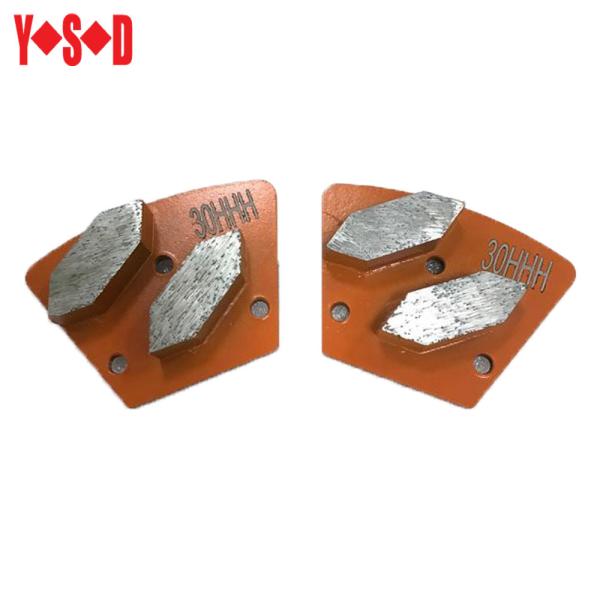 Metal Bond Diamond Grinding Shoes Trapezoid Double Bars 6# - 300# Concrete Grinder Shoe