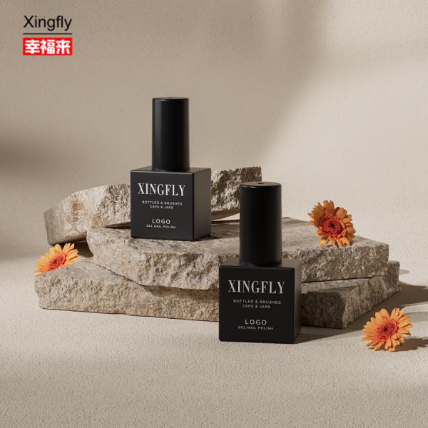 23 ml de vernis à ongles carré couleur personnalisée Gel UV Vial de verre vide Bouteille en verre teinté