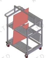 Industrial Pallet Truck Trolley Aluminum Tube Vertical Trolleybus 200kg Load Capacity
