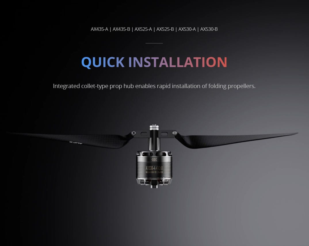 Ax435-a 12s T-Motor Fixed Wing Cruise With 9.7kg Thrust Recommended Takeoff Weight 10- Bldc