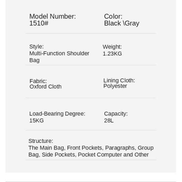 Waterproof 28 Litre Multifunctional Oxford Laptop Backpack 29*20*49cm