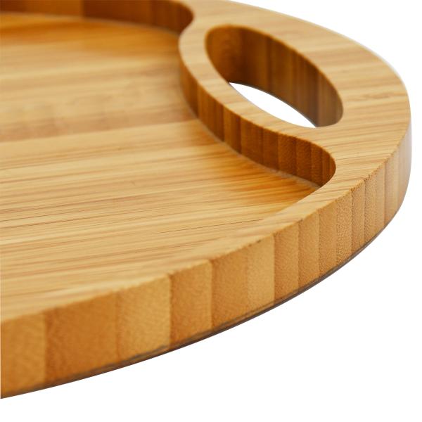Овальная бамбуковая плоская деревянная поднос для подачи пищи