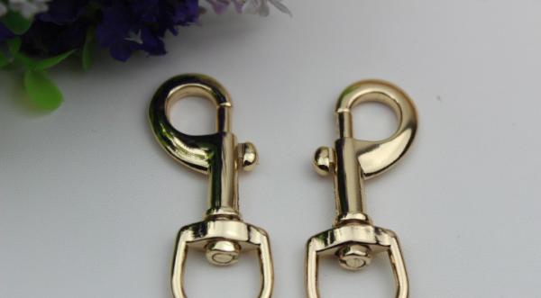 Bag purse zinc alloy light gold d ring 16 mm dog collar snap hook with nickel free