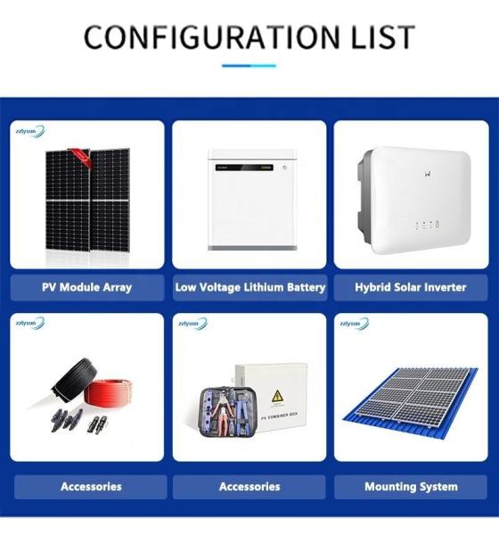 MPPT Solar Energy Storage System 5KW 6KW 10KW With Hybrid Solar Inverter