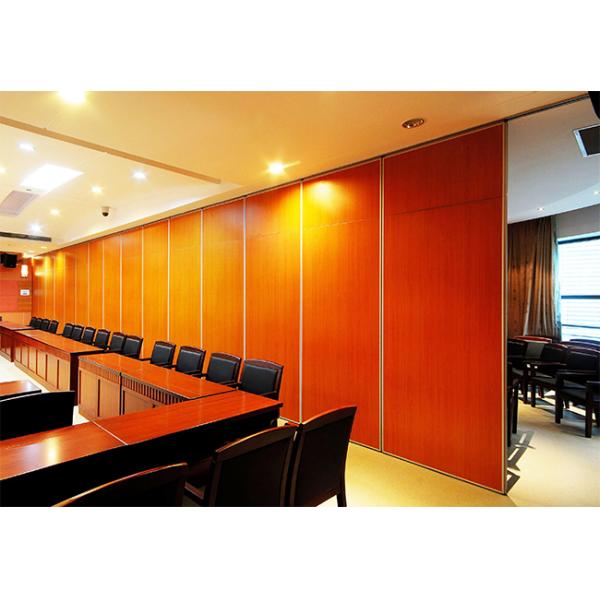 65mm Red Wooden Partition Wall Acoustic Soundproof For Conference Room