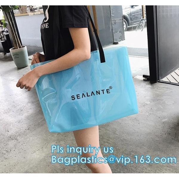 pvc transparent zipper bikini cosmetic bag, tote lady waterproof PVC swimming transparent beach bag, beach bag swimming