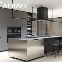 El diseño interior del gabinete de la cocina de acero inoxidable inteligente Custom Metal Aluminio gabinete de la cocina para Oriente Medio
