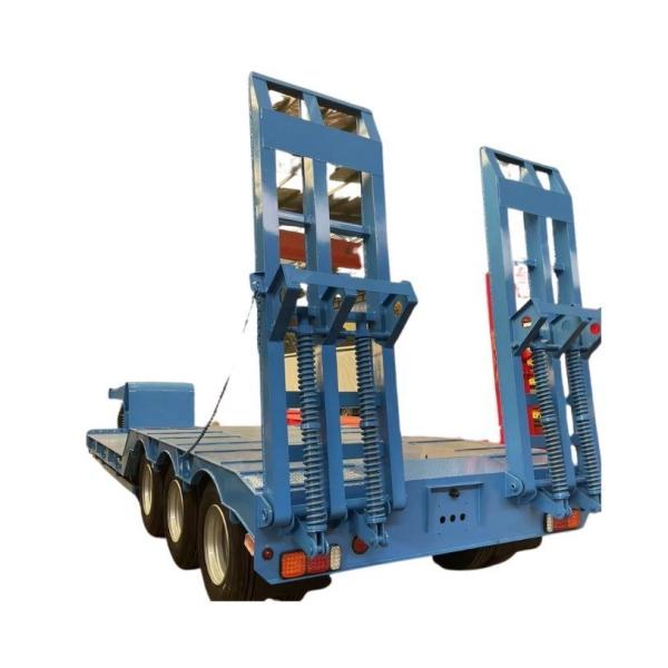 Hard Wood Floor Low Bed Deck Transport Excavator Semi Trailer with Relay Valve Wabco