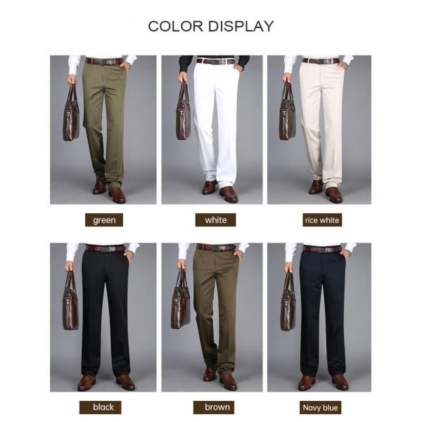 Классические прямые штаны для мужчин с дополнительным размером и хлопчатобумажной тканью