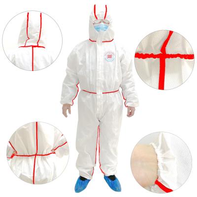 45gsm à l'amiante SMS de couture lié par CE non tissé de costume chimique de sécurité de 70gsm dans l'ensemble