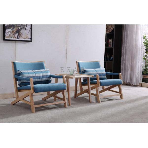 Ash Solid Wood Fabric Leisure Chair Living Room