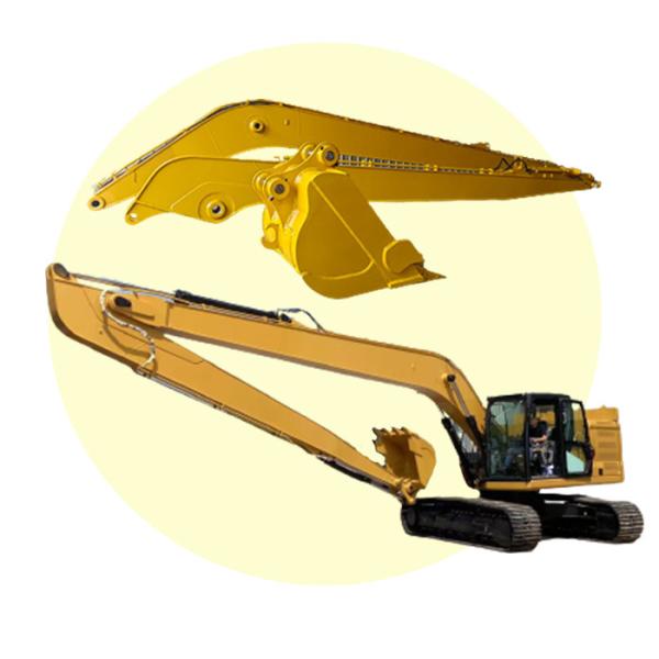 Yellow Red White Long Reach Boom Excavator Cat 320 PC200 Hitachi 210