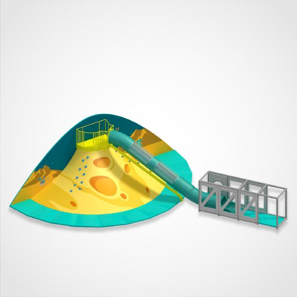 Funny Colorful 2.6M Volcano Climbing Slide Indoor Playground Equipment