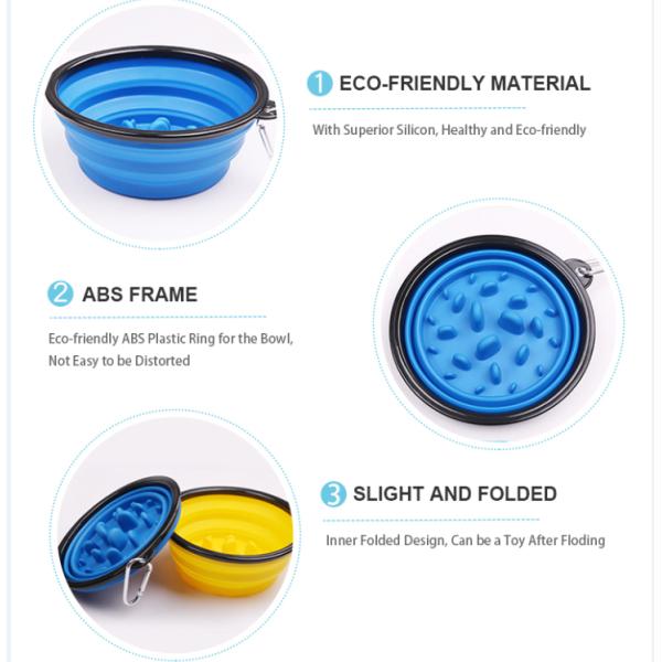 Шар 35oz собаки портативного медленного фидера большой складный для воды еды