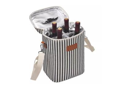 Curso de nylon vinho isolado Tote Bag, refrigerador de vinho Leakproof Carry Bag