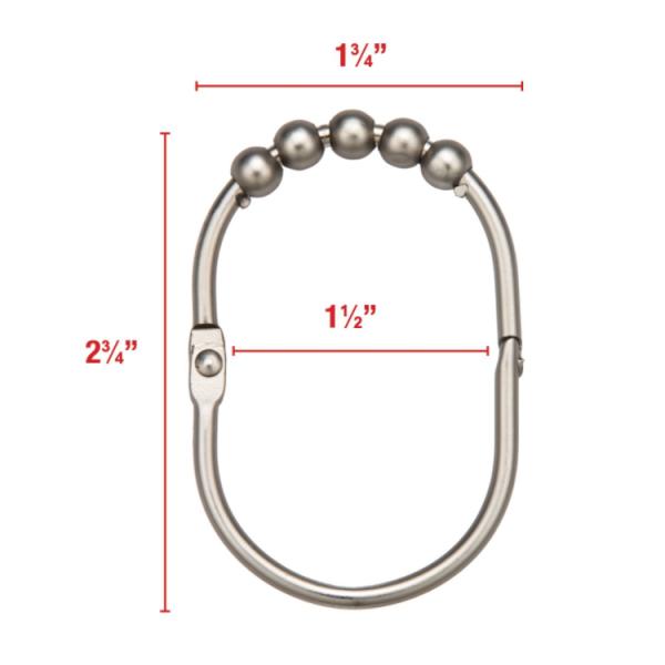 Depot Wide Bathroom Curtain Rings Shower Rod Rings 12.69*6.34*2.53  Cm