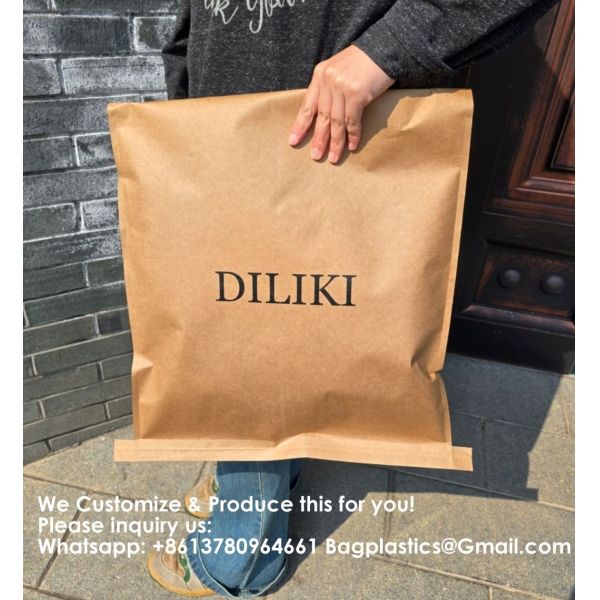 Custom Printed Design Clothing Courier Package Shipping Poly mailer Paper Mailer Biodegradable Kraft Cardboard Mail Envelope Paper Mailing Bag