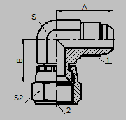 Carbon Steel SAE 90° Elbow JIC Flare Fittings , 37 Degree Flared Tube Fittings