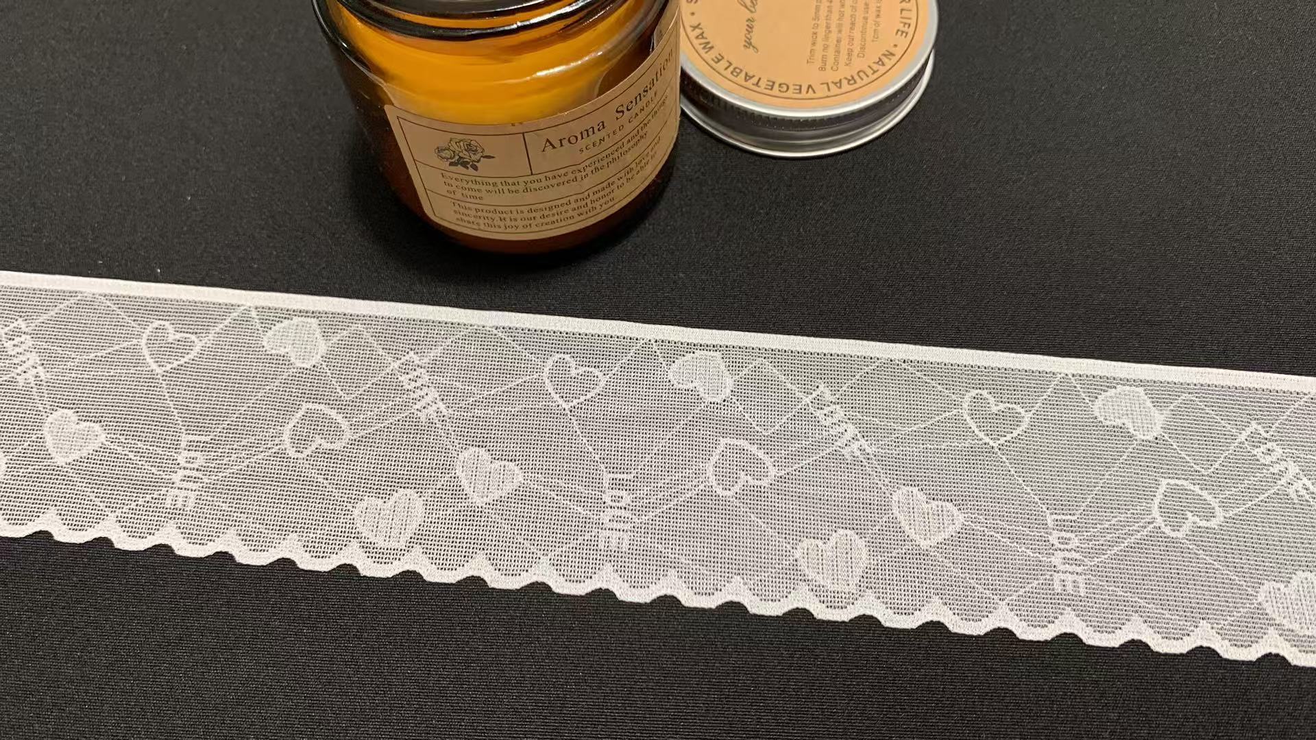 5cm Sweet Jacquard Elastic Lace Trim with Wavy Scallop Edge for Lingerie and Dress Decoration