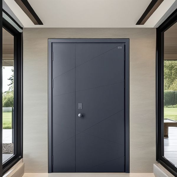 Custom Office Security Door Modern Steel Fancy Design Exterior Metal Door