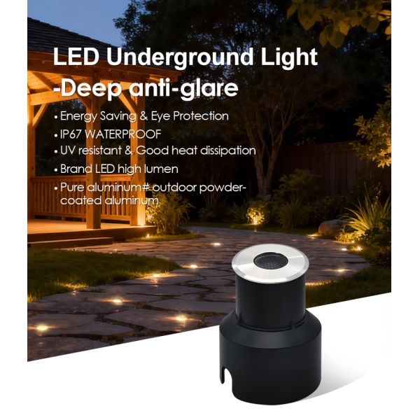 Underground Up Light IP67 3W CREE LED Anti Glare Design DIA45MM Aluminium Housing For Roads