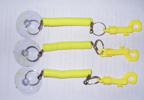 Muti Colors Short Bungee Spring Coil PlasticTrigger Snap Coil w/Key Ring