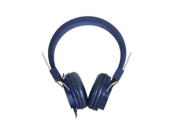 Dark Blue Noise Reduction Earbuds , Plastic Foldable On Ear Headphones