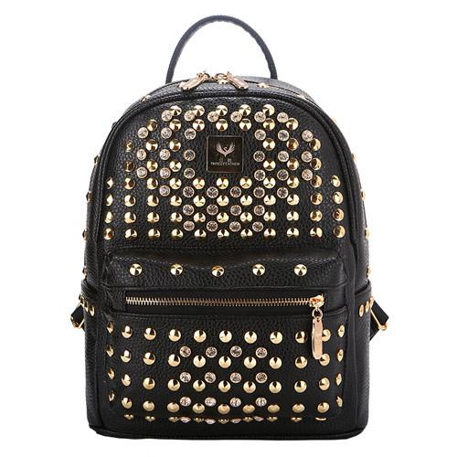 PU leather Rivets backpacks women backpacks college student School Backpacks mochilas