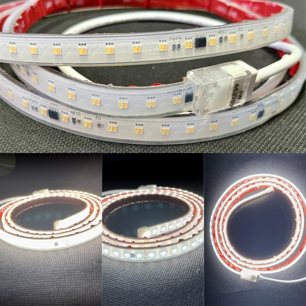 Flex AC LED Strip Light High Voltage LED Tape 220V 1150LM/W for Outdoor Lighting