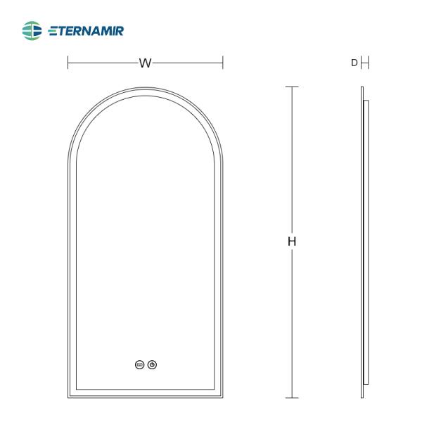 Форма арки современный роскошный отель ванная комната декоративный круглый стена умное зеркало с светодиодом