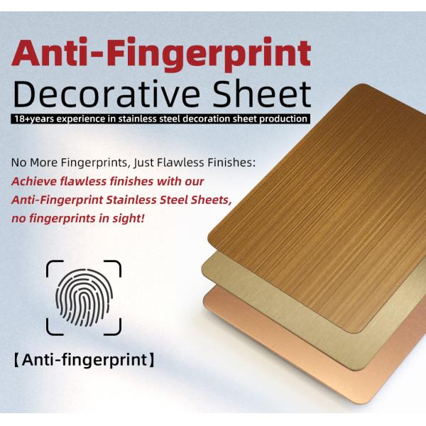 Китай Фабричная цена ПВД покрытие волосатого покрытия Окончание Противоотпечатки пальцев нержавеющая сталь