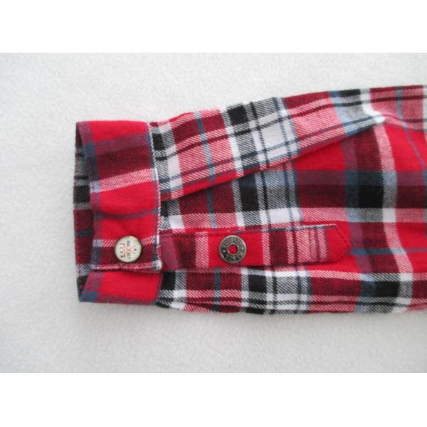 Engraved Cap Snap Baby Girl Tees Woven Yarn Check Shirt