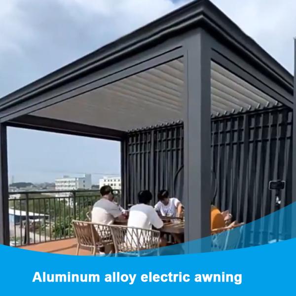 Modern Courtyard Intelligent Electric Louver Pavilion Villa Outdoor Sun Room Automatic Flipping Chinese Gazebo