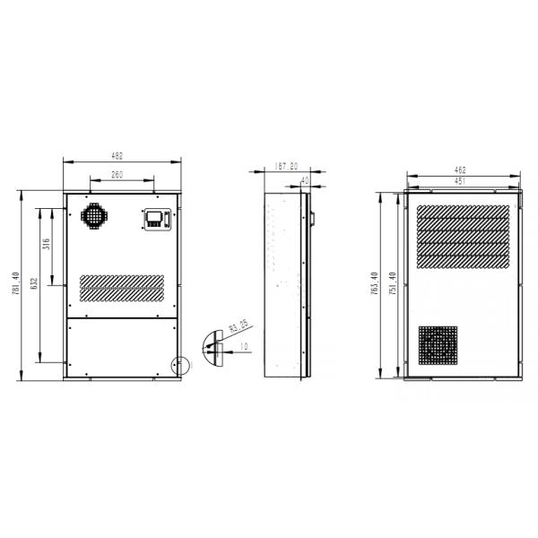 Кондиционирование воздуха частоты IP55 DC48V 800W переменное для на открытом воздухе потребления низкой мощности хладоагента шкафа R134a