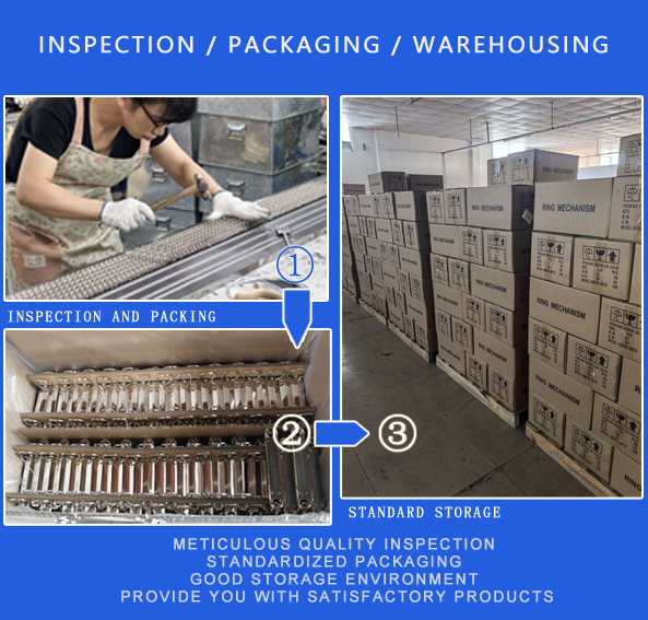 Linear paper press made of stainless steel equipped with a metal ring-shaped paper fastener structure Metal Ring mechanism parts PCM-110