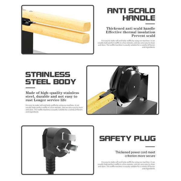 Máquina de bocadillos eléctricos de huevo pastel panqueca Puff Maker máquina de semillas Waffle Maker