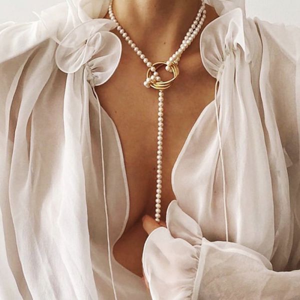 2025 Fashion Jewelry Bracelet Necklace Pearl Stainless Steel Jewelry Set Bohemian Style