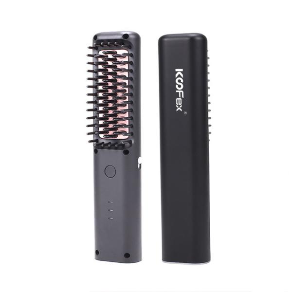 Straightener mais seco multifuncional sem fio portátil PTC Heater Frizzproof da escova do cabelo