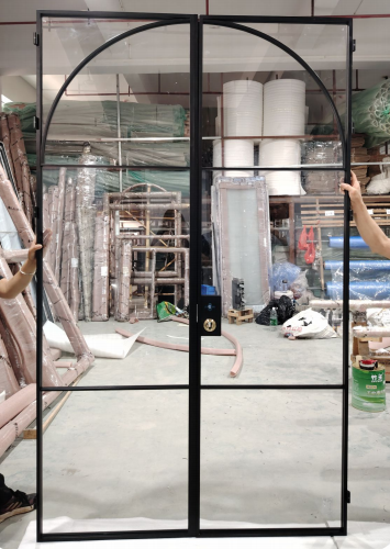 French Style Aluminum Glass Swing Door Dustproof Windproof Customizable