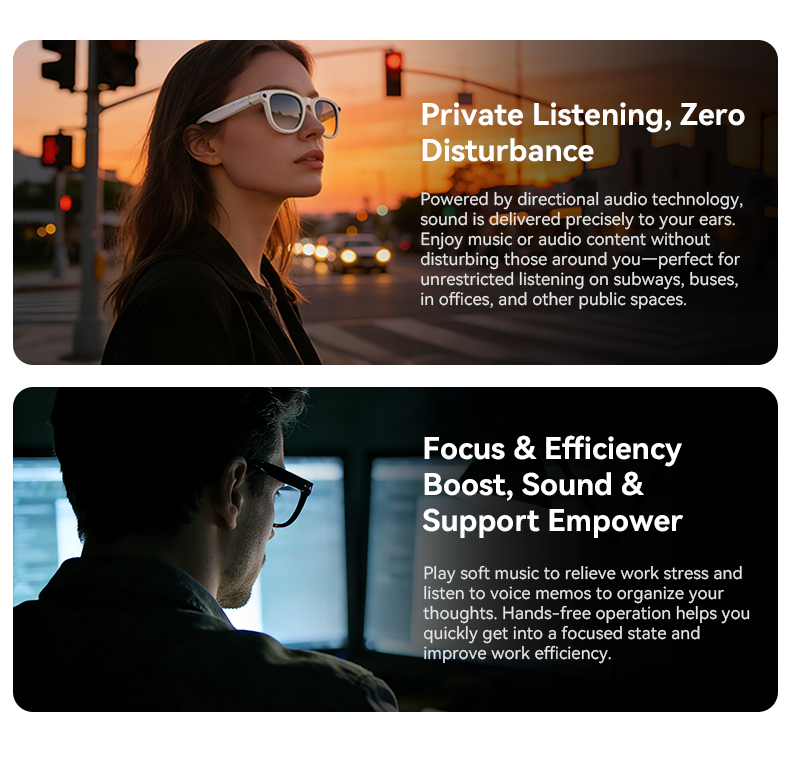 AI Smart Glasses with Bluetooth V53 Seamless Wireless Data Transfer and Device Pairing X01