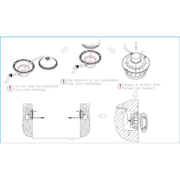 Vivienda plástica de la luz de la piscina del cuerpo, lugar de acero inoxidable de la luz de la piscina PAR56