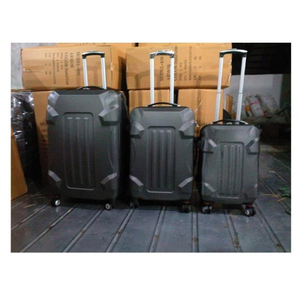 Aluminum Silver 3 Pcs ABS Trolley Luggage Colorful With Silver Iron Trolley