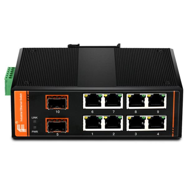 Gigabit Ethernet Unmanaged Industrial Switch , 8x10/100Base-TX + 2x1000Base-FX SFP