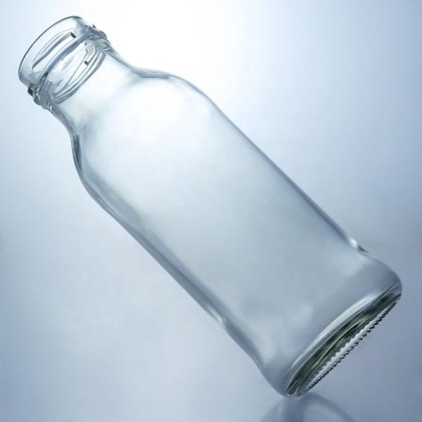 Clear Glass Beverage Bottle Popular 100ml260ml 500ml 1000ml Round Bottle with Screw Cap