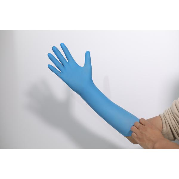 High Quality Free Samples Sky Blue Disposable Wholesale Medic Powder Free Long Sleeve Non Sterile Nitrile Gloves