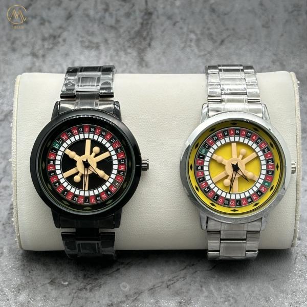 Seven Color Stainless Steel Strap Watch Quartz  Movement Analog Display Type