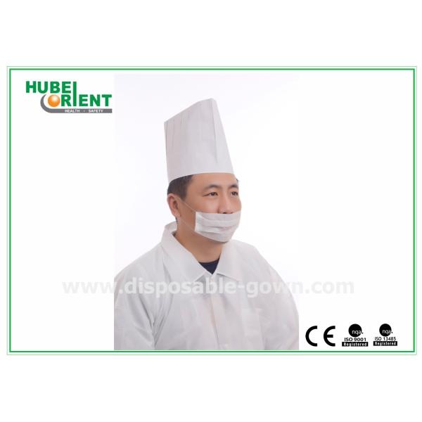 Long White Paper Disposable Head Cap Bouffant Shaped with Adjustable Size