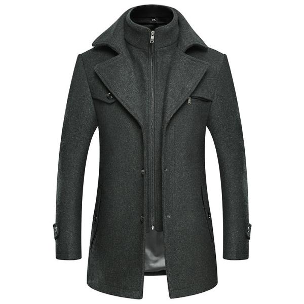 NO Needle Detection Fashion City 24-35Years old Men's Plus Size Double Collar Woolen Coat