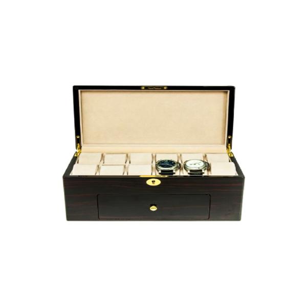 Hot Gloss Paint Wood 12+8 Slots Lockable Watch Box For Watches Storage